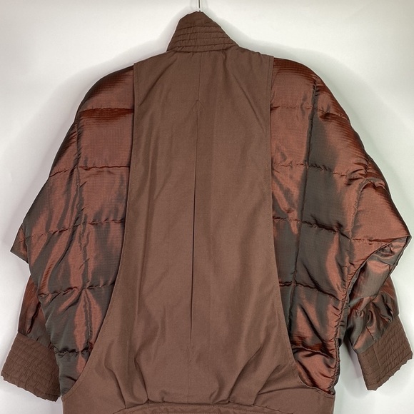 Vintage Bill Blass Metallic Burgundy Down Button Front Jacket Size 6 80s - Picture 5 of 11